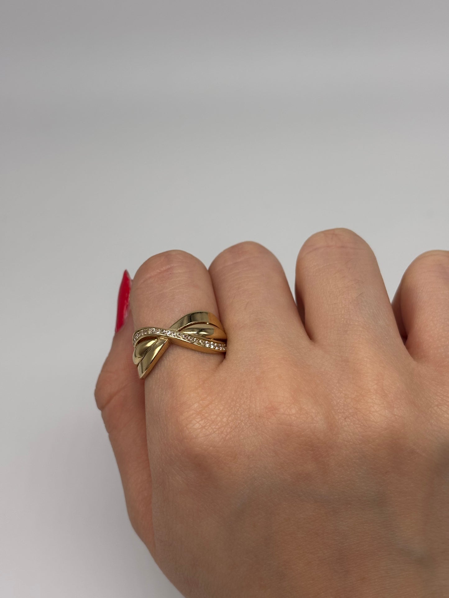 Anillo Diamantes Zirconia 14K