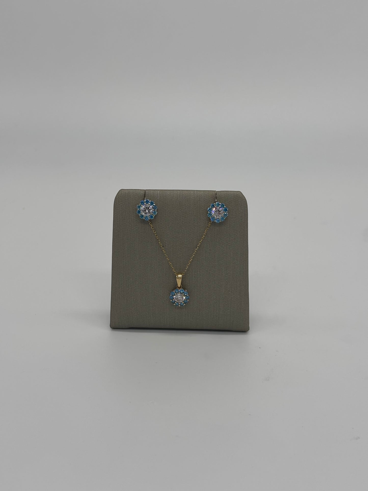 Set de Flores Azules 14K