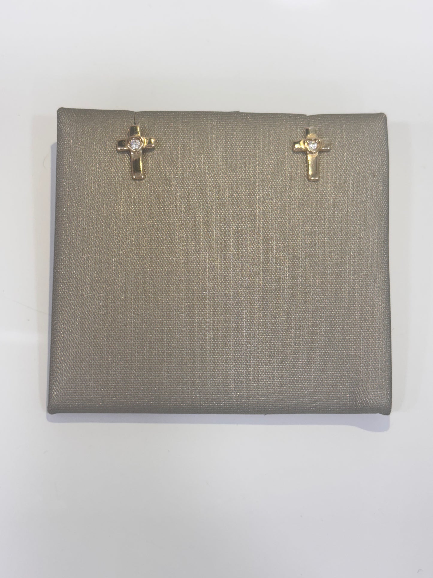 Aretes de Cruz y Corazón (14K)